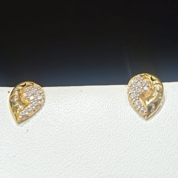 18CT Gold Hallmark Leaves Small Design Earring  by 