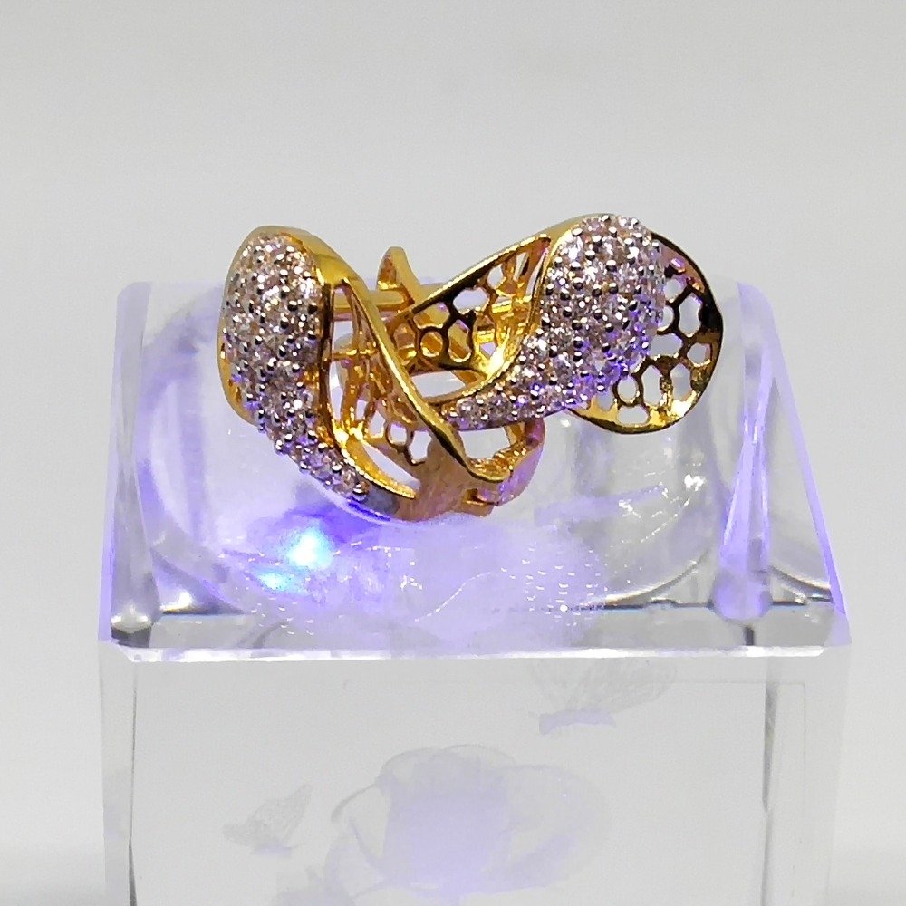 18Kt gold cz diamond earring dj-e008