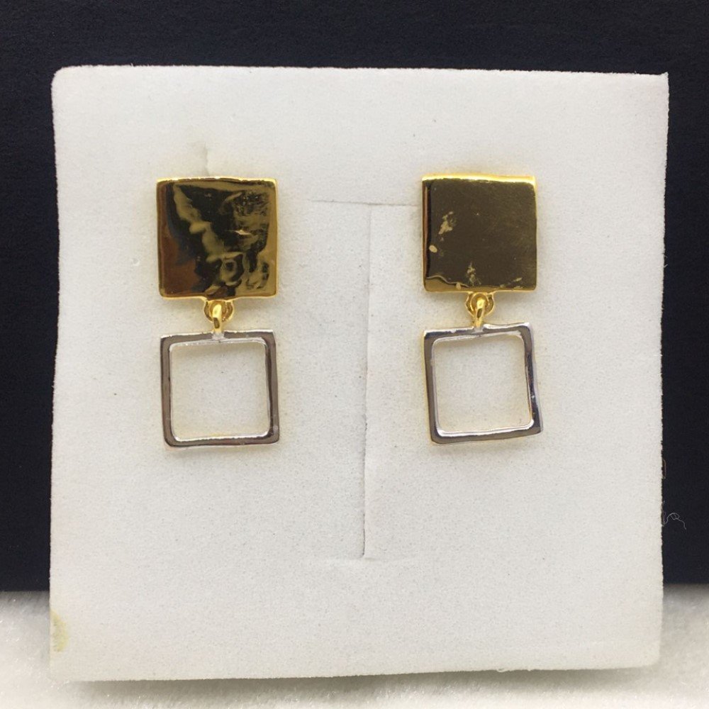 18k Yellow Gold Unique Work Wear Earrings