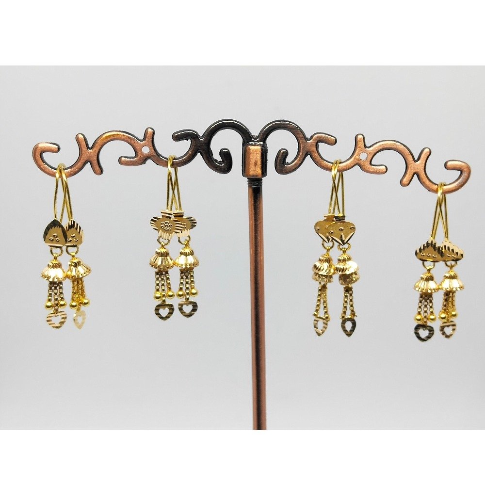 18KT gold fancy latkan earring dj-e013