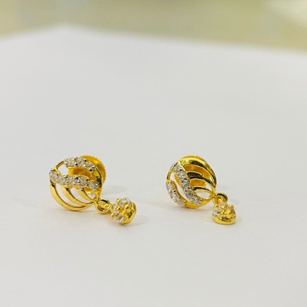 Showroom of Stylish daily wear gold earrings | Jewelxy - 226056