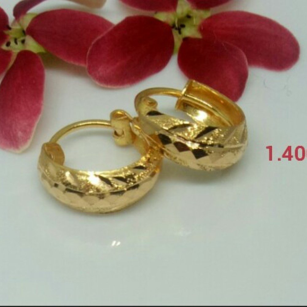 18K Gold Classic Plain Earrings