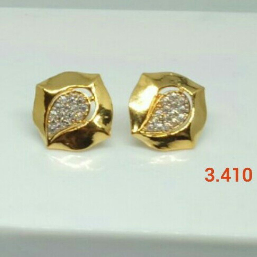 Yellow Gold Plain Classic Earrings