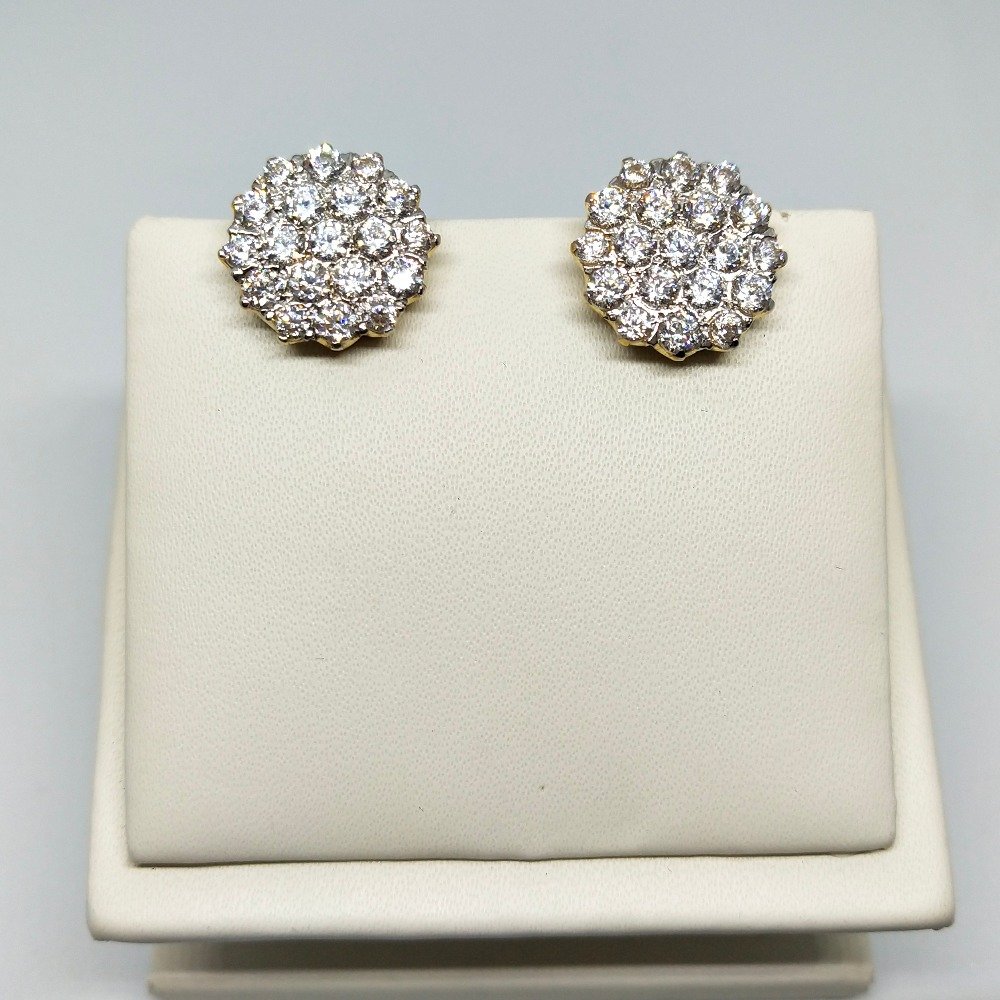 18KT gold round shape diamond earring dj-e005